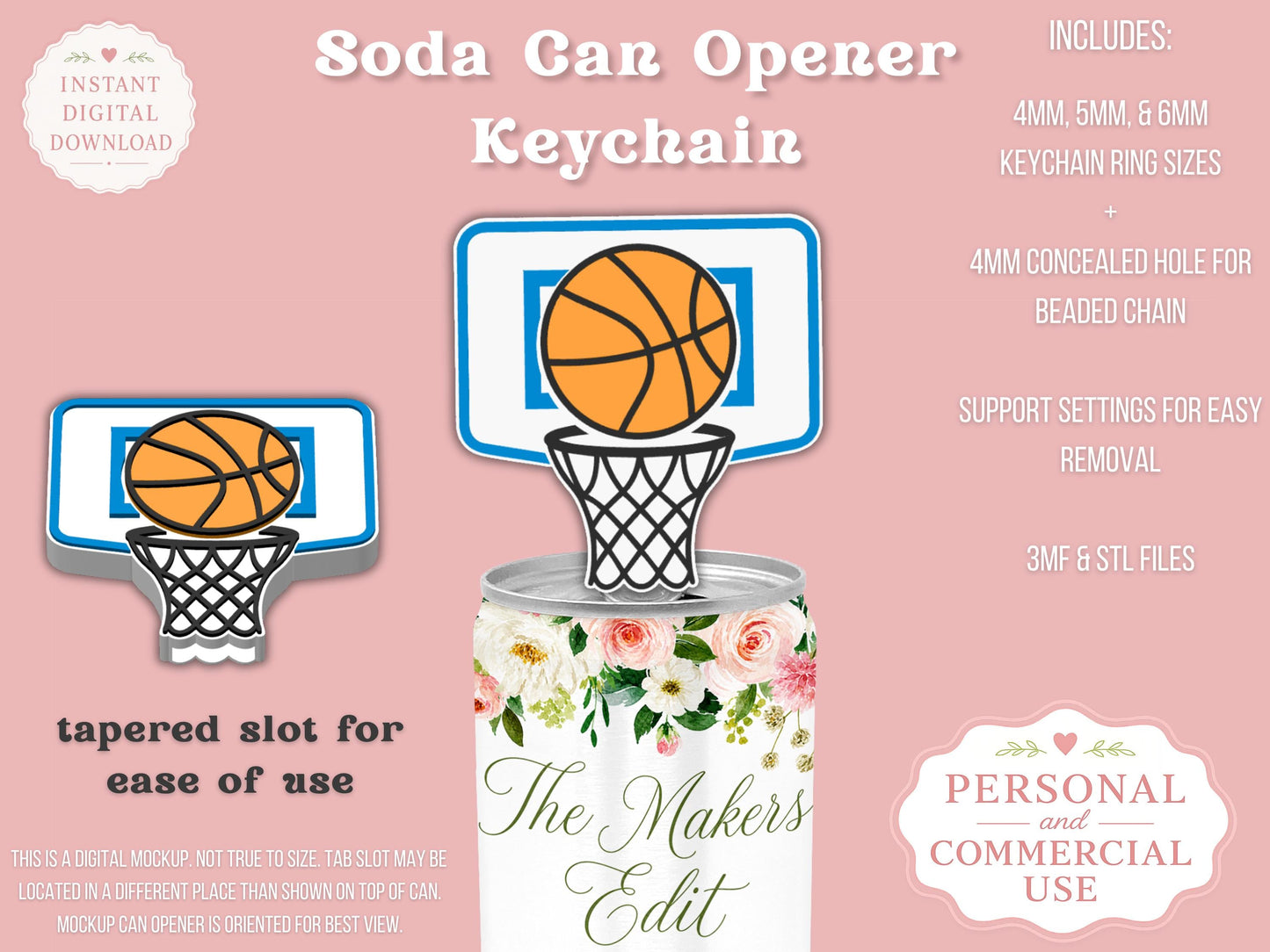 Basketball Hoop - AirTag Holder - Digital File