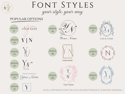 Personalized Floral Notepad | 5x7 Custom Notepad | Sage Green Toile Flowers