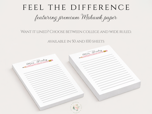 Teacher Notepad | Personalized Notepad | Pink Bows