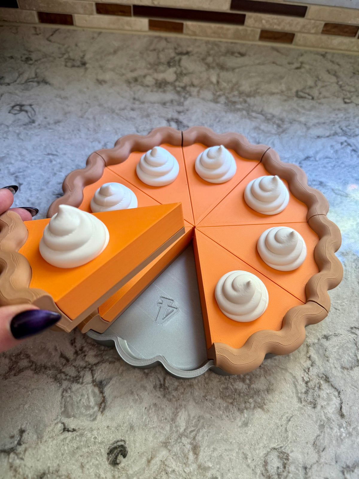 8-inch Pretend Play Pumpkin Pie - Embedded Magnets
