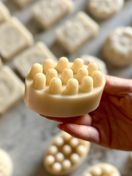 Handmade Massage Body Bar Soap 5oz | Goat Milk, Shea Butter, and Oatmeal | Small Batch Soap