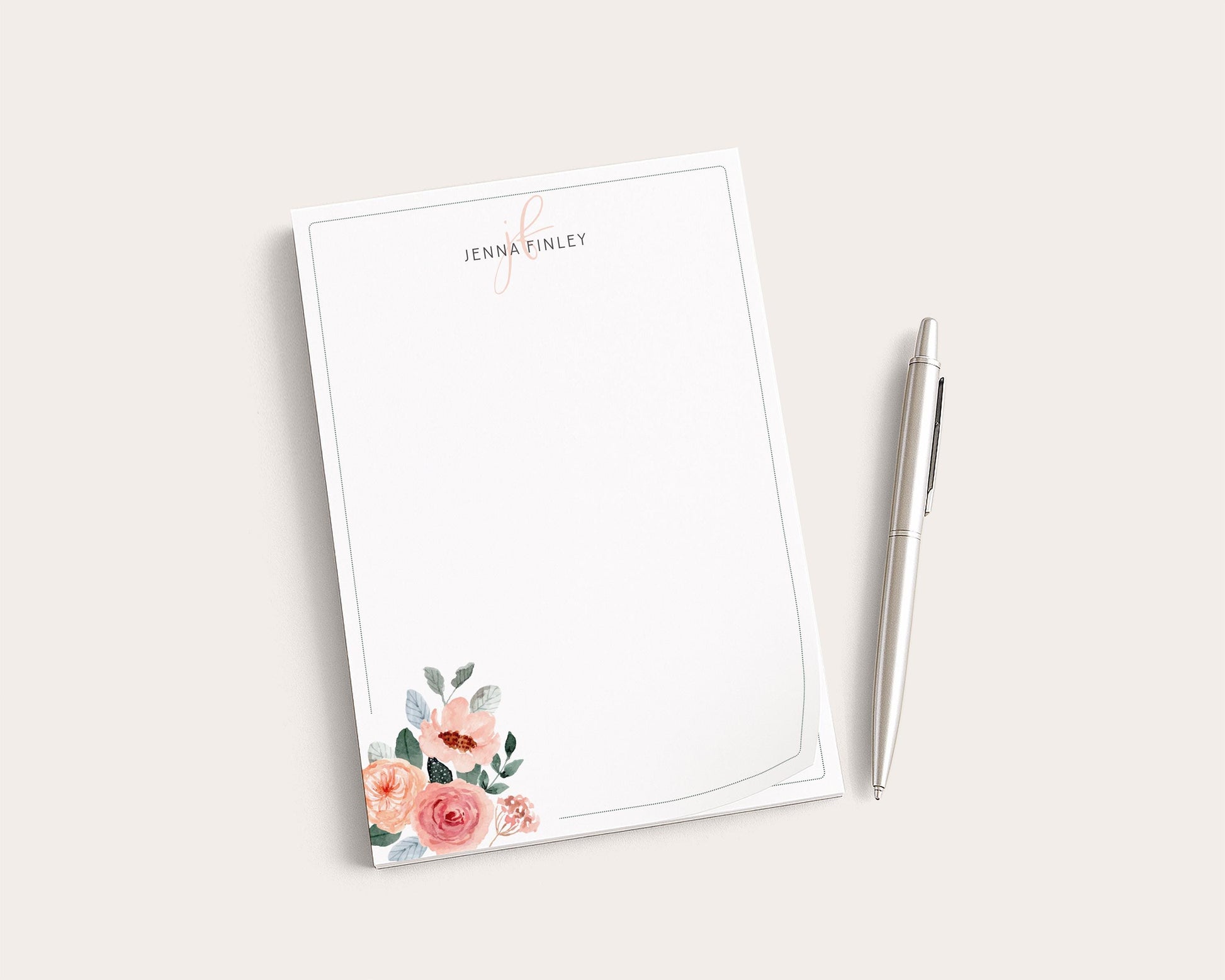 Personalized Floral Notepad | Watercolor Flowers | Mother's Day Gift Idea