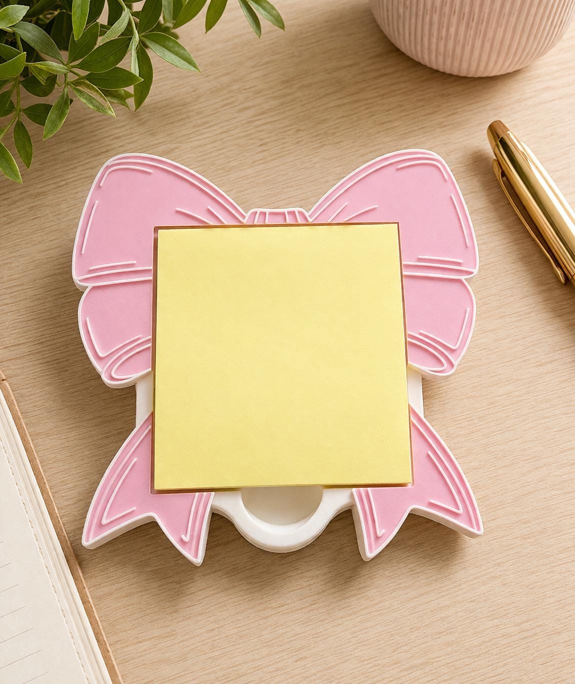 Sticky Note Holder | Coquette Bow | Pencil Bow Desk Organizer