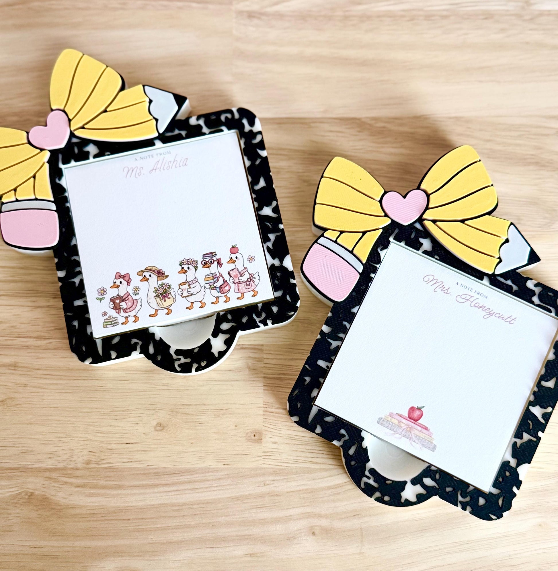 Sticky Note Holder | Composition Notebook | Pencil Bow Desk Organizer | Teacher Appreciation Gift