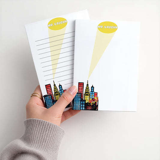 Personalized Teacher Notepad | Superhero Signal | Teacher Appreciation Gift