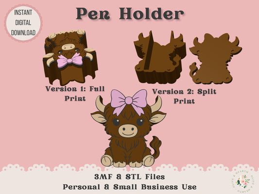 Highland Cow with Bow