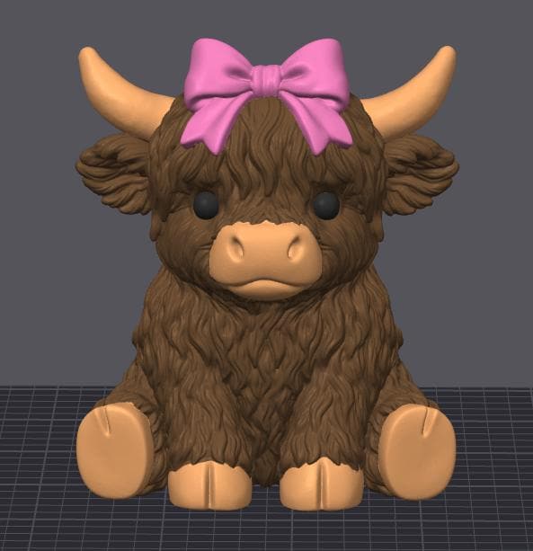 Highland Cow Soap Bottle Holder BBW 3D Printer file | STL 3MF | Commercial Use | Multi-Color 3MF | STL File