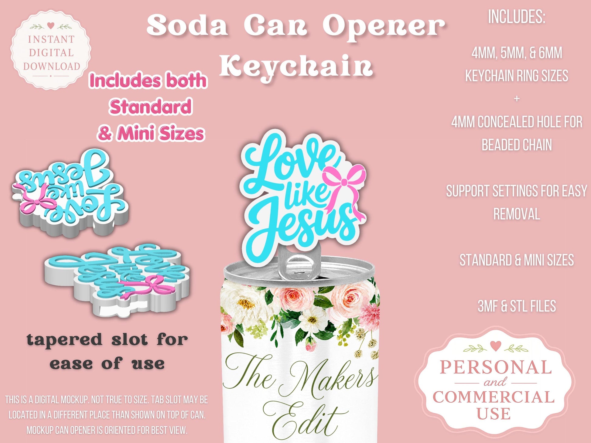 Love Like Jesus - Can Tab Opener - Digital File
