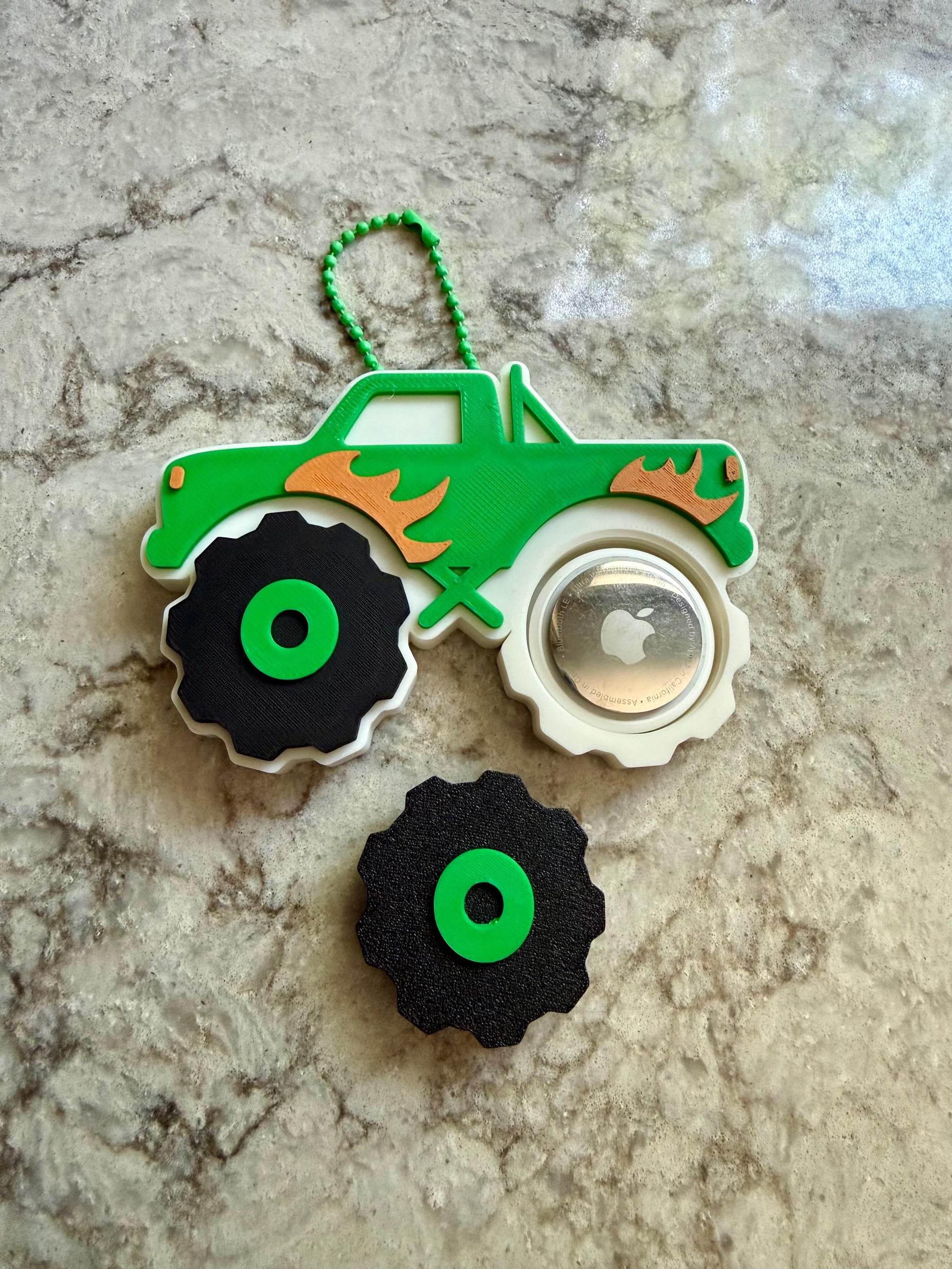 AirTag Holder Keychain | Monster Truck