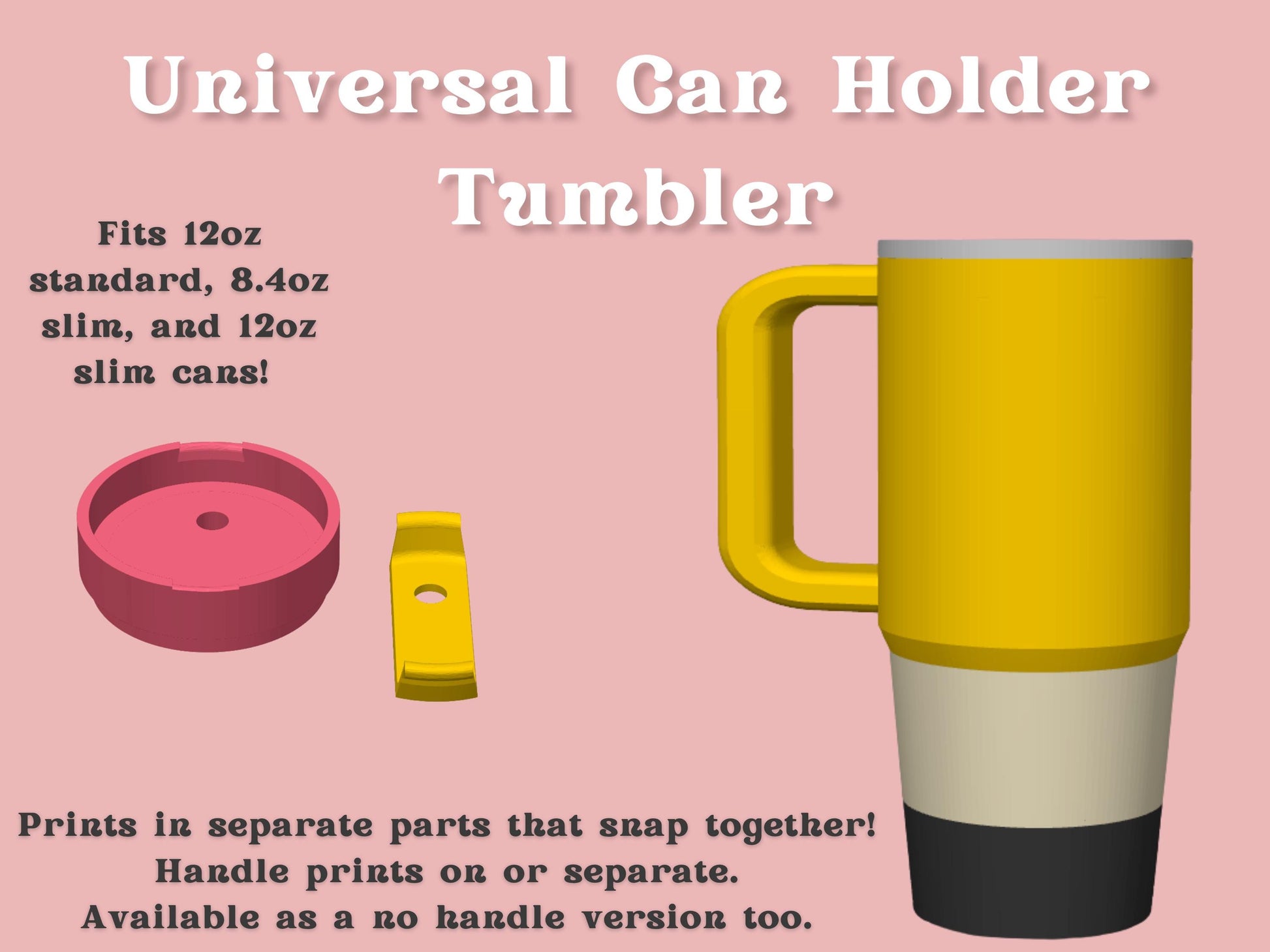 Tumbler Can Holder | Pencil Universal Size | STL 3MF | Commercial Use