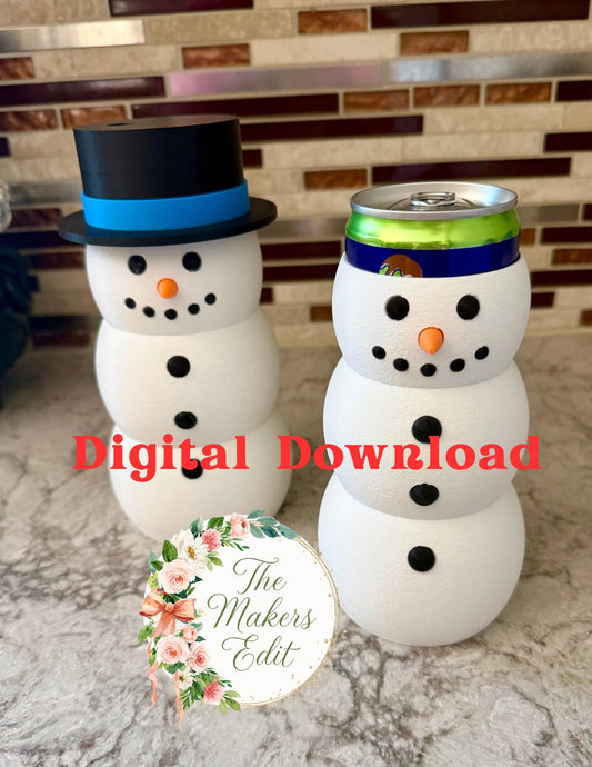 16oz Snowman Can Sleeve | (12oz standard & 7.5 mini inserts) STL 3MF | Commercial Use
