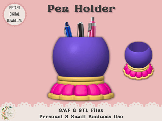 Pen Holder 3D Printer File | 3D Crystal Ball STL 3MF