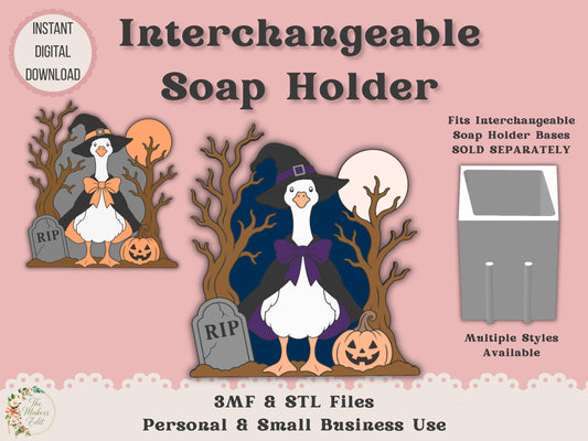 Soap Holder - Interchangeable Top 3D Printer File | Spooky Goose STL 3MF