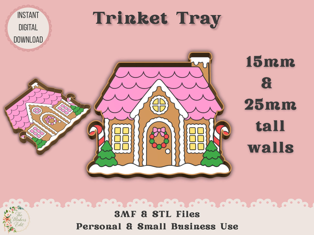 Trinket Dish 3D Printer File | Trinket Tray STL 3MF
