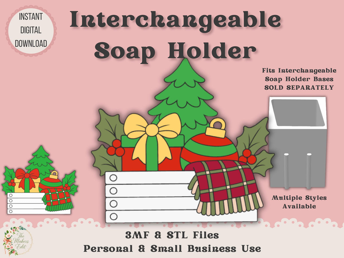 Soap Holder - Interchangeable Top 3D Printer File | Winter Crate STL 3MF