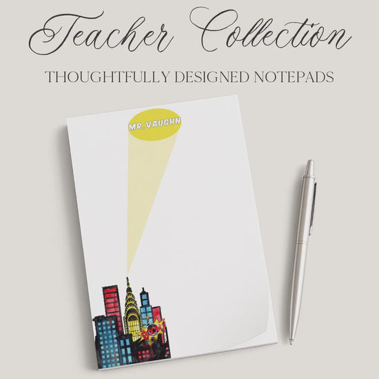 Personalized Teacher Notepad | Superhero Signal | Teacher Appreciation Gift