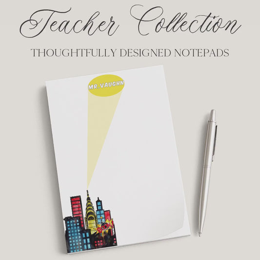 Personalized Teacher Notepad | Superhero Signal | Teacher Appreciation Gift
