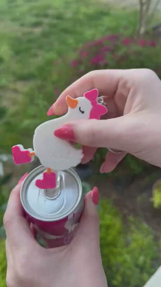 Soda Can Opener | Cute Goose with Bow
